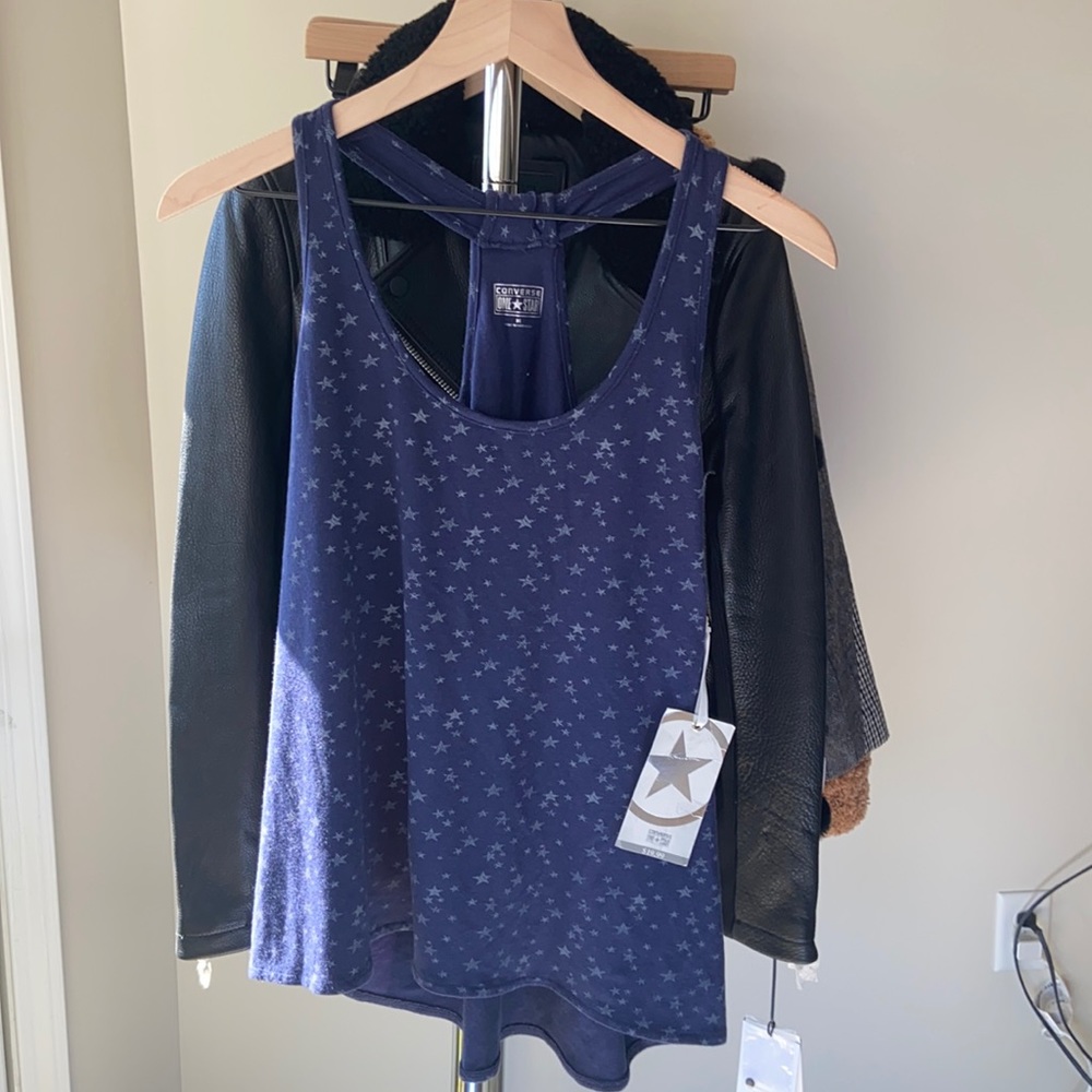 M Converse one star Blue Navy Star Tank top